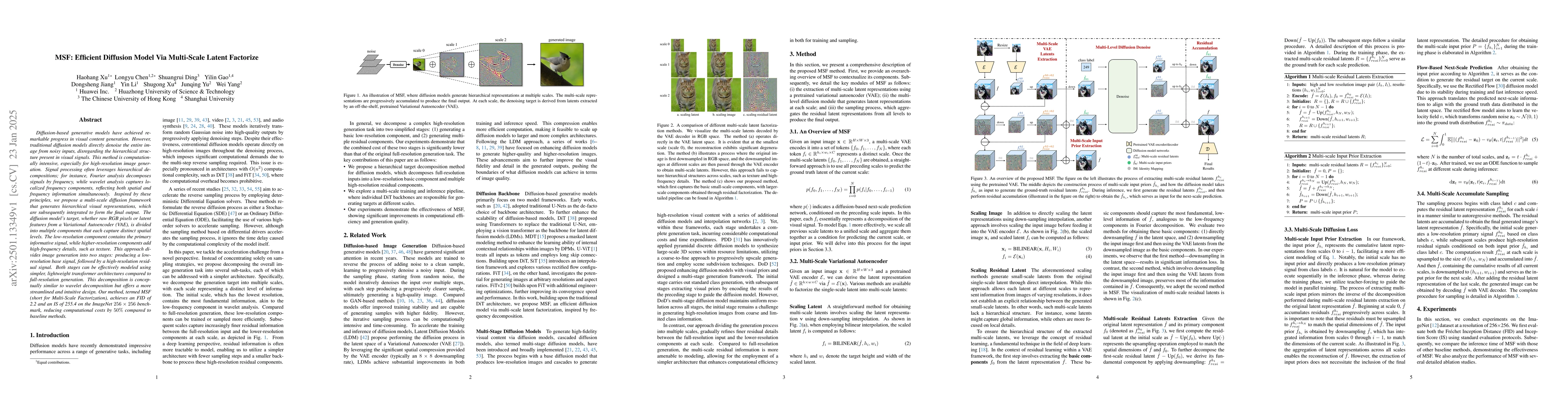 Thumbnail for MSF: Efficient Diffusion Model Via Multi-Scale Latent Factorize