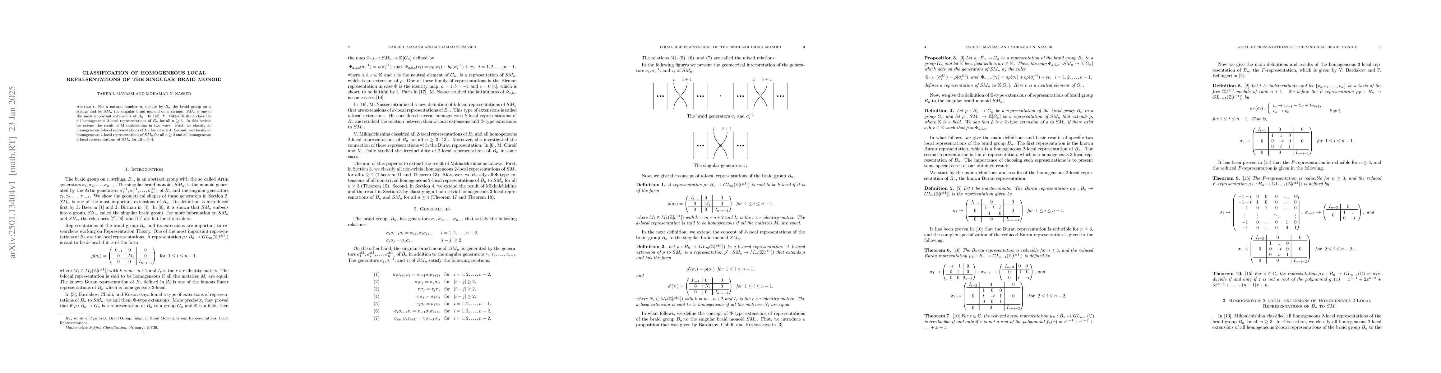 Thumbnail for Classification of Homogeneous Local Representations of the Singular
  Braid Monoid