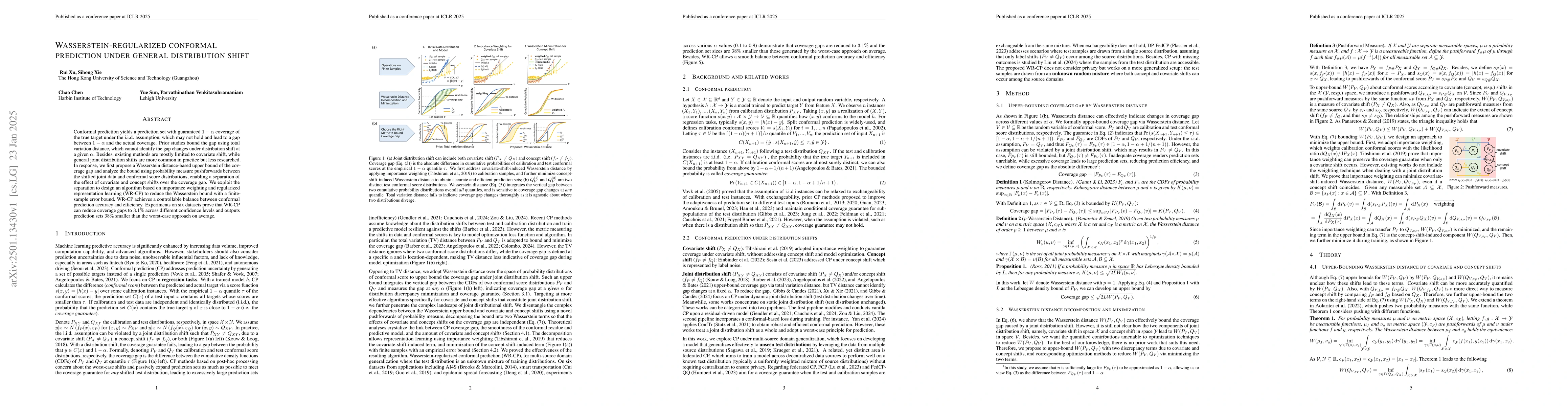Thumbnail for Wasserstein-regularized Conformal Prediction under General Distribution
  Shift