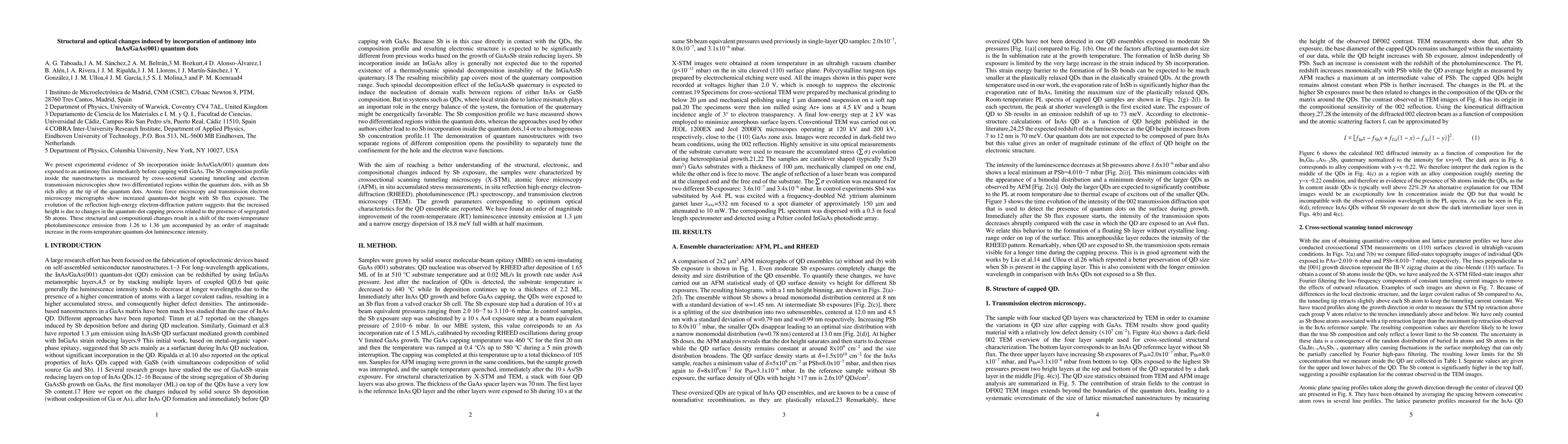 Thumbnail for Structural and optical changes induced by incorporation of antimony into
  InAs/GaAs(001) quantum dots