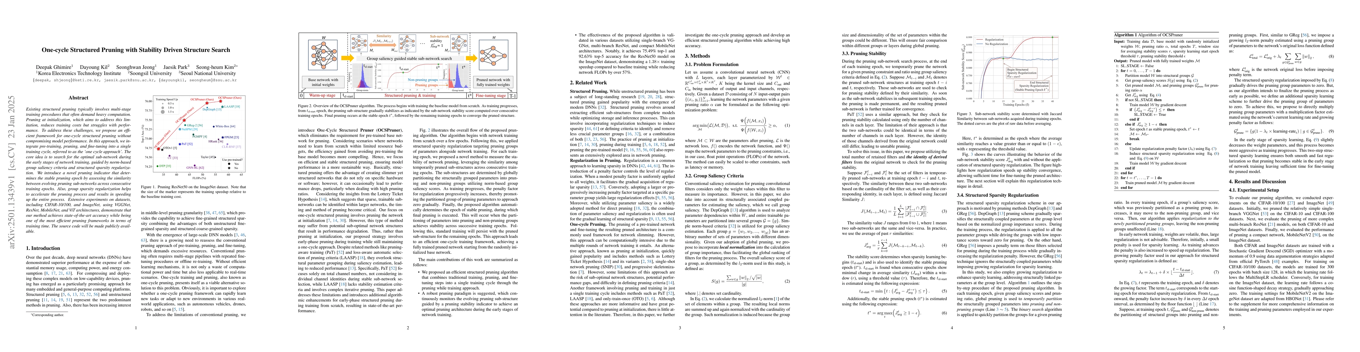 Thumbnail for One-cycle Structured Pruning with Stability Driven Structure Search
