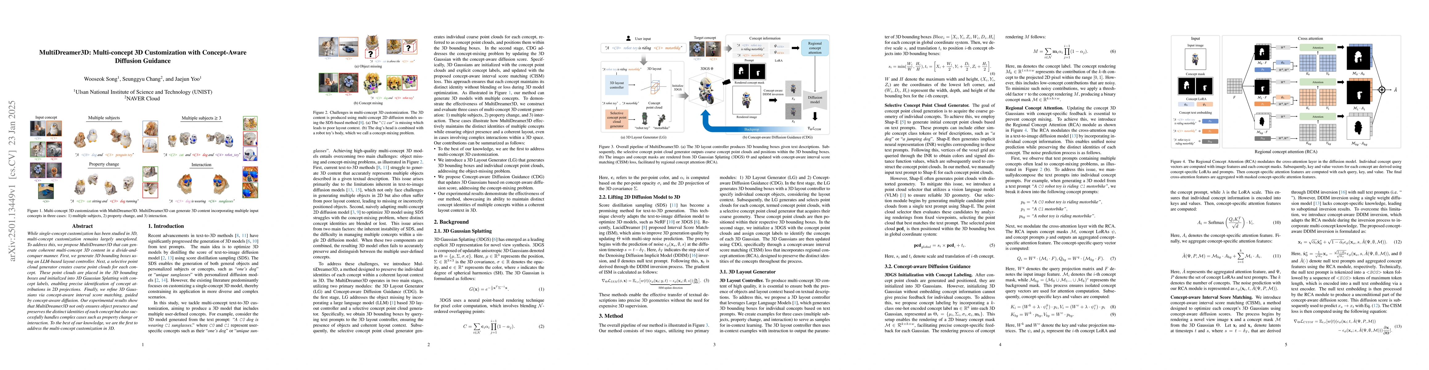 Thumbnail for MultiDreamer3D: Multi-concept 3D Customization with Concept-Aware
  Diffusion Guidance