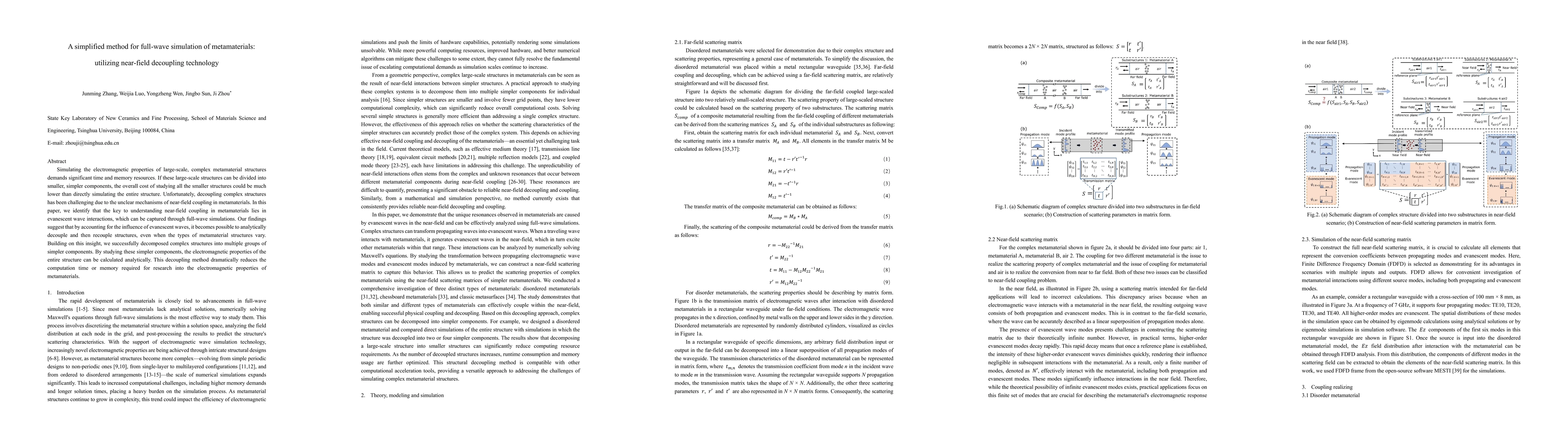 Thumbnail for A simplified method for full-wave simulation of metamaterials: utilizing
  near-field decoupling technology