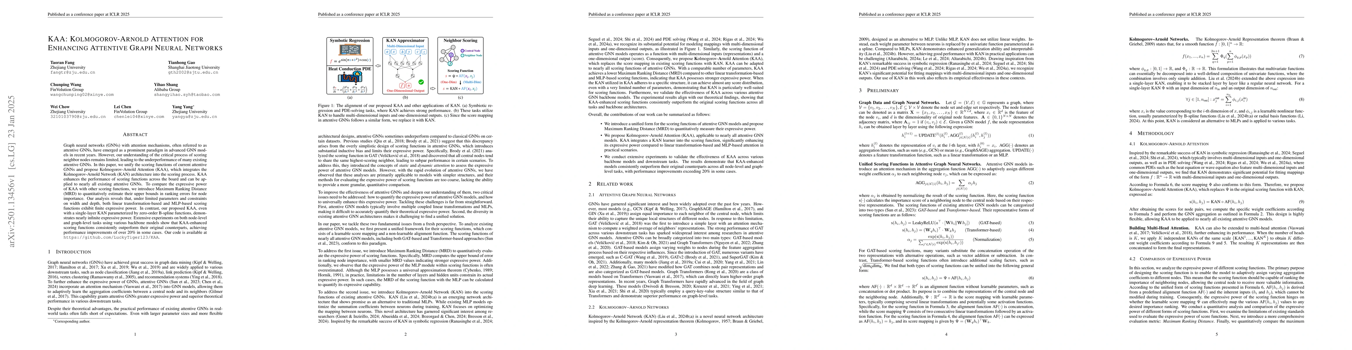 Thumbnail for KAA: Kolmogorov-Arnold Attention for Enhancing Attentive Graph Neural
  Networks