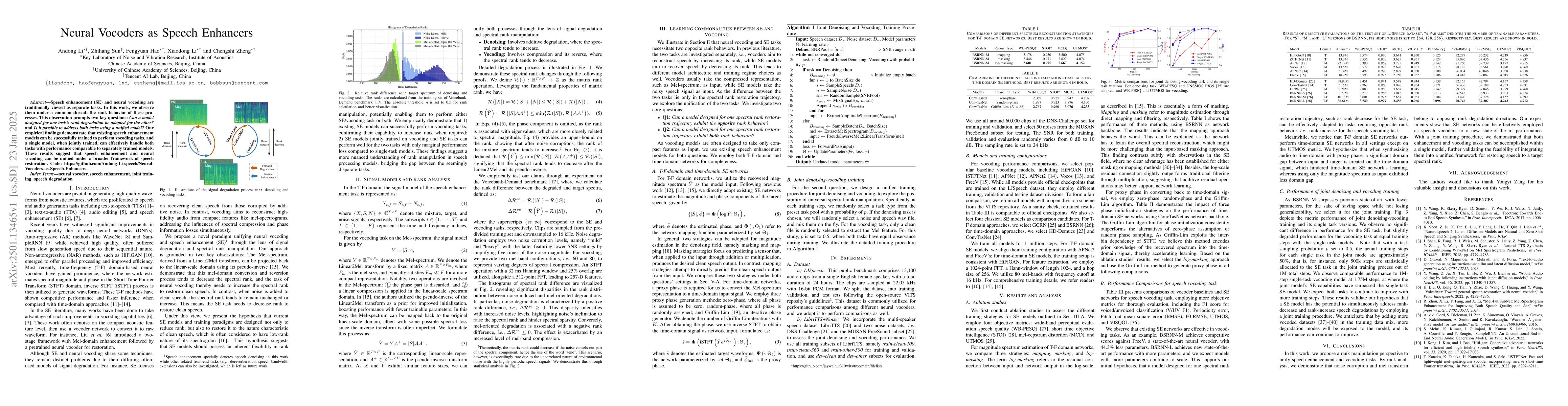 Thumbnail for Neural Vocoders as Speech Enhancers