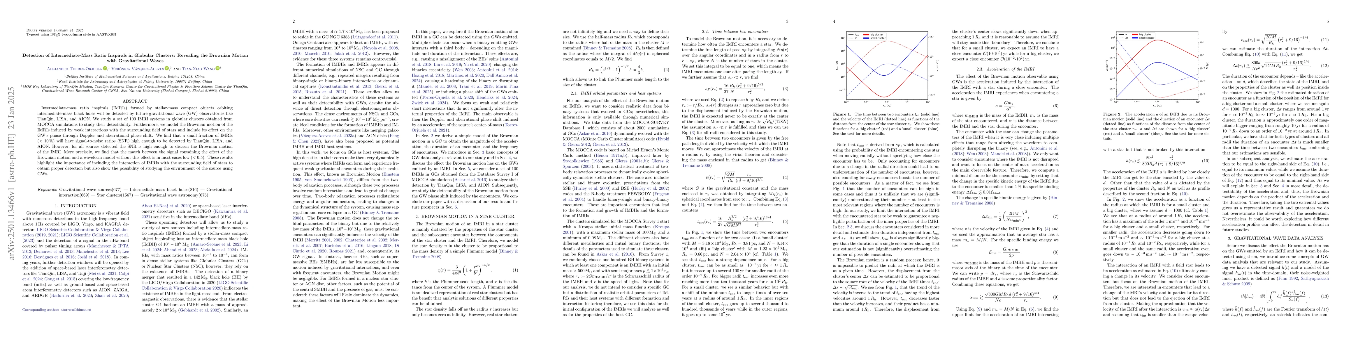 Thumbnail for Detection of Intermediate-Mass Ratio Inspirals in Globular Clusters:
  Revealing the Brownian Motion with Gravitational Waves