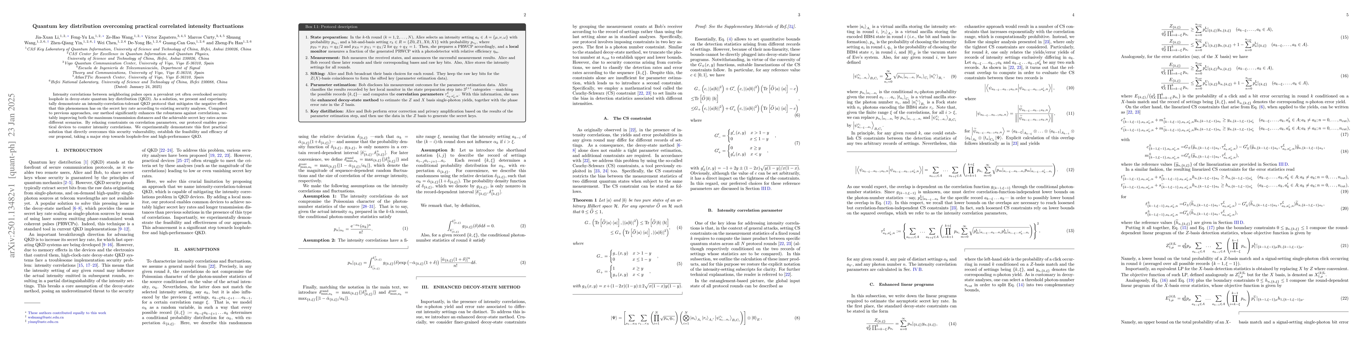 Thumbnail for Quantum key distribution overcoming practical correlated intensity
  fluctuations