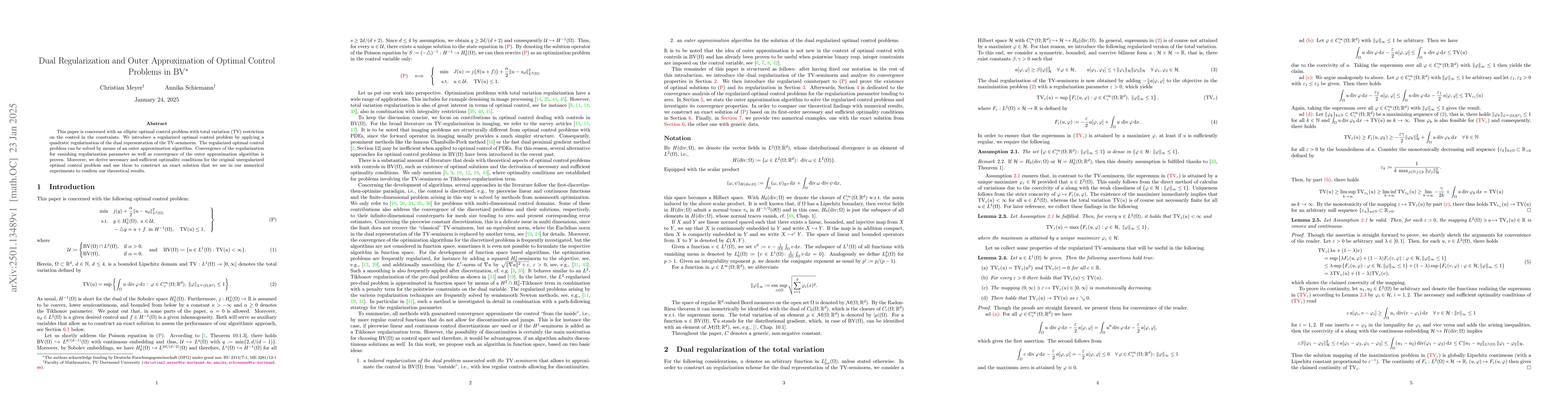 Thumbnail for Dual Regularization and Outer Approximation of Optimal Control Problems
  in BV