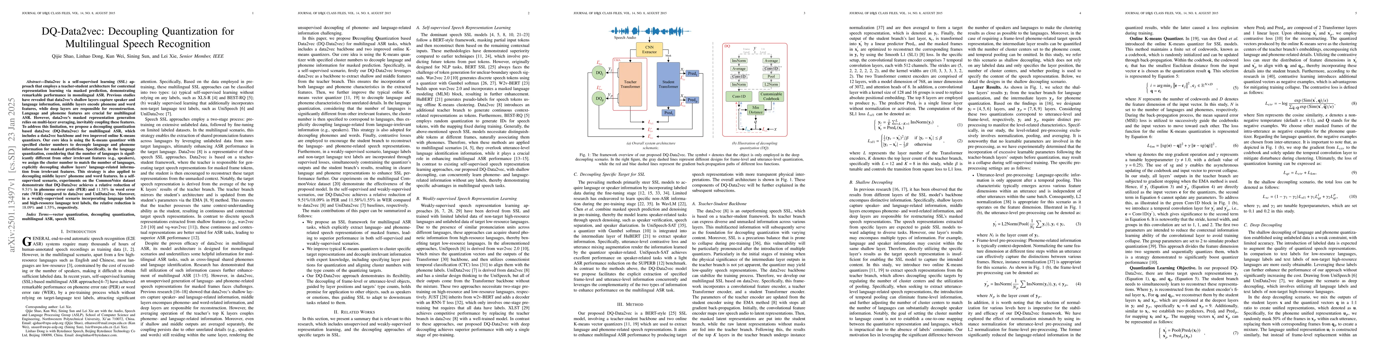 Thumbnail for DQ-Data2vec: Decoupling Quantization for Multilingual Speech Recognition