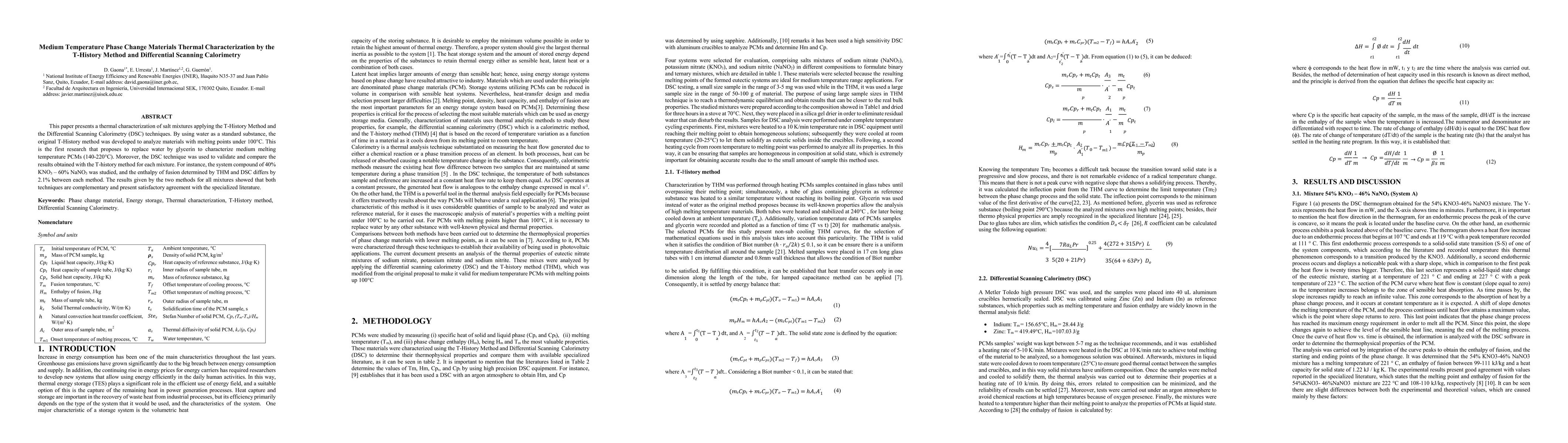 Thumbnail for Medium Temperature Phase Change Materials Thermal Characterization by
  the T-History Method and Differential Scanning Calorimetry