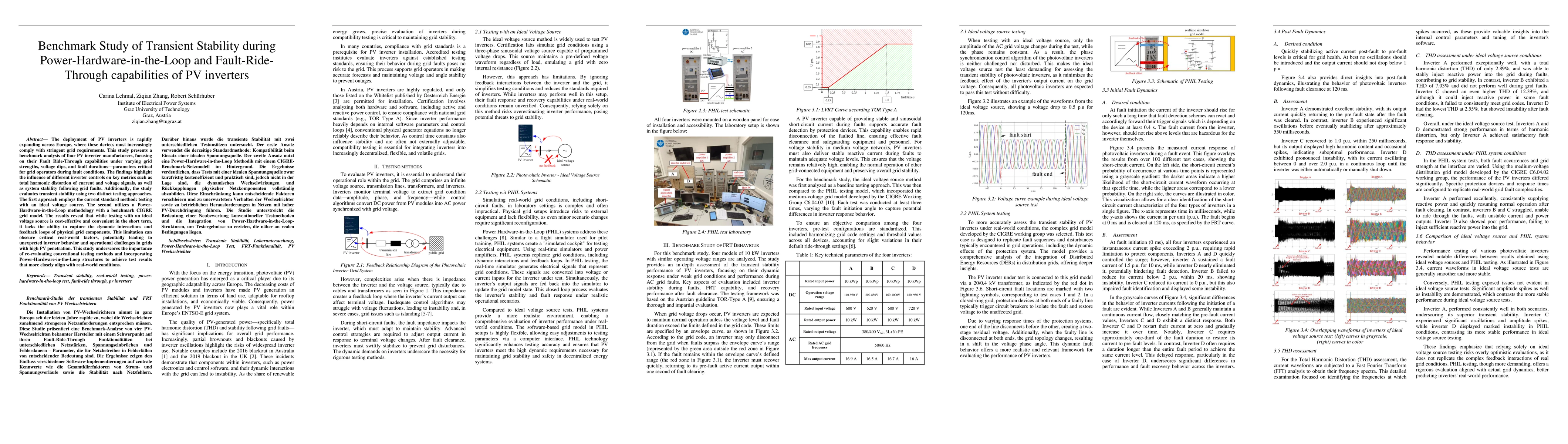 Thumbnail for Benchmark Study of Transient Stability during Power-Hardware-in-the-Loop
  and Fault-Ride-Through capabilities of PV inverters