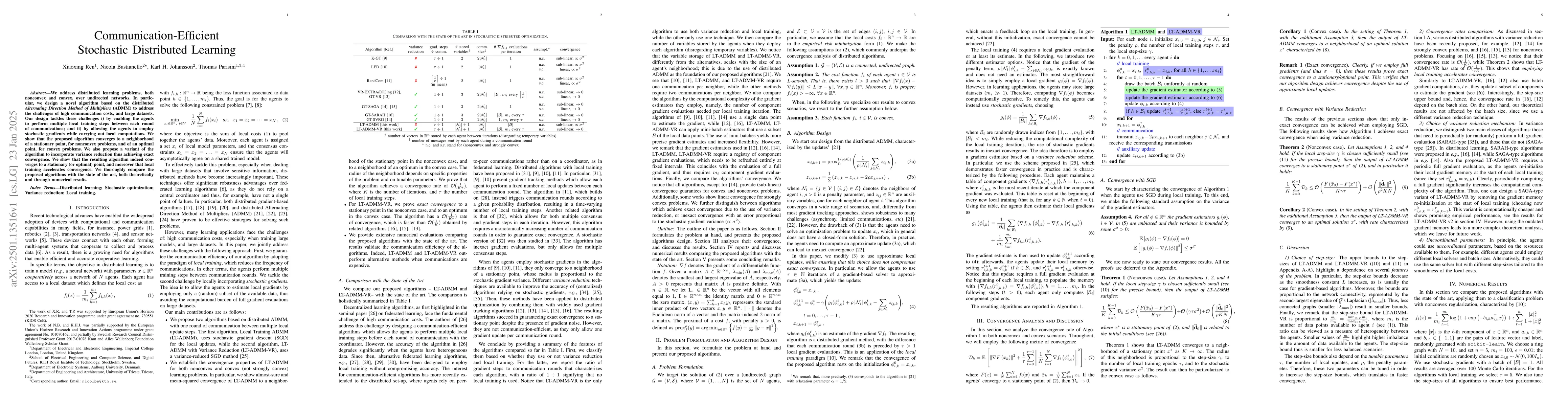 Thumbnail for Communication-Efficient Stochastic Distributed Learning