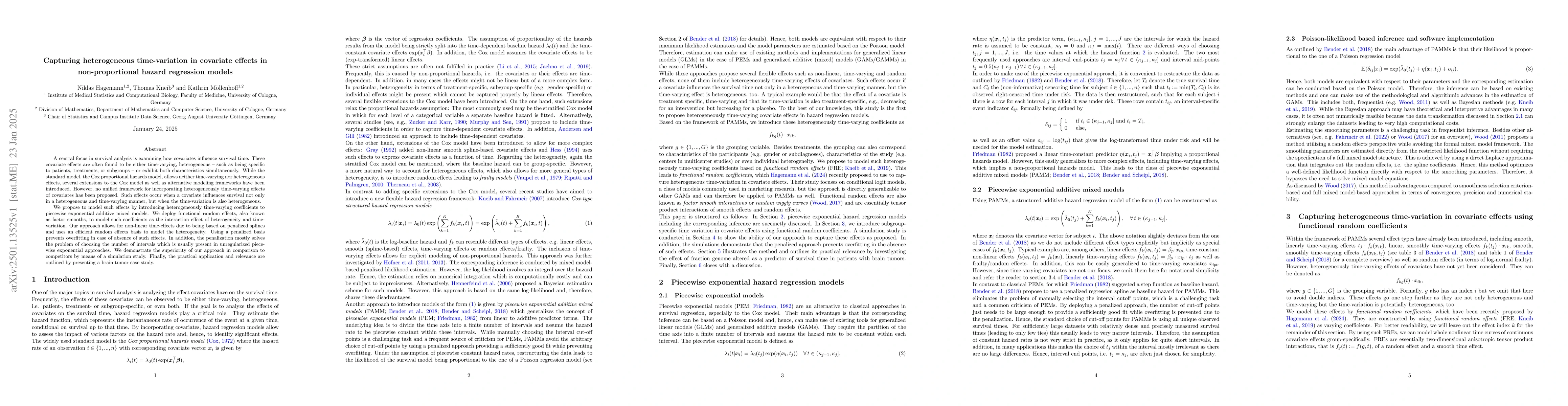 Thumbnail for Capturing heterogeneous time-variation in covariate effects in
  non-proportional hazard regression models