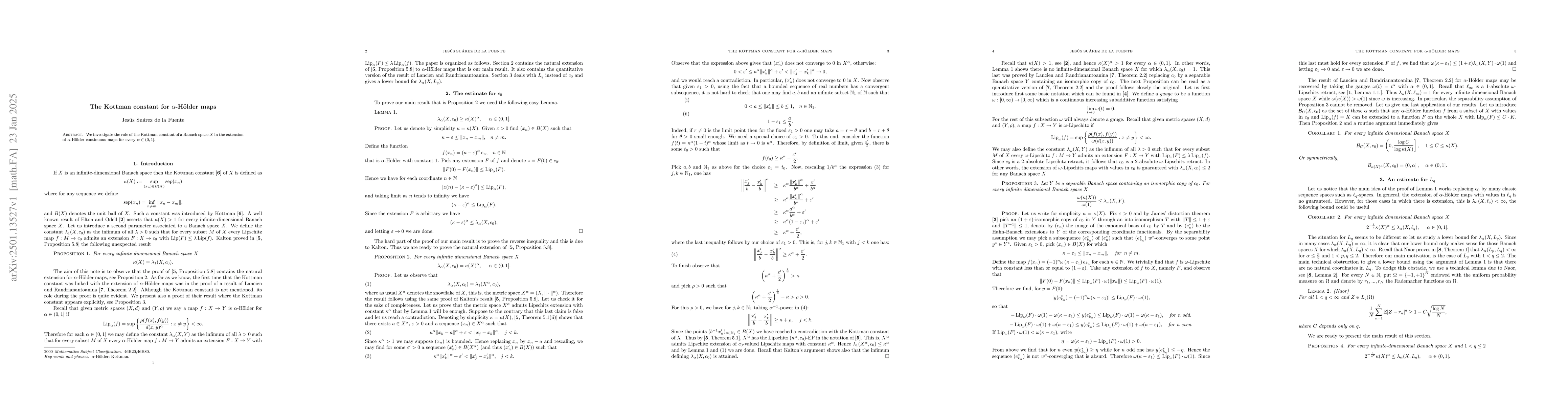 Thumbnail for The Kottman constant for $α$-Hölder maps