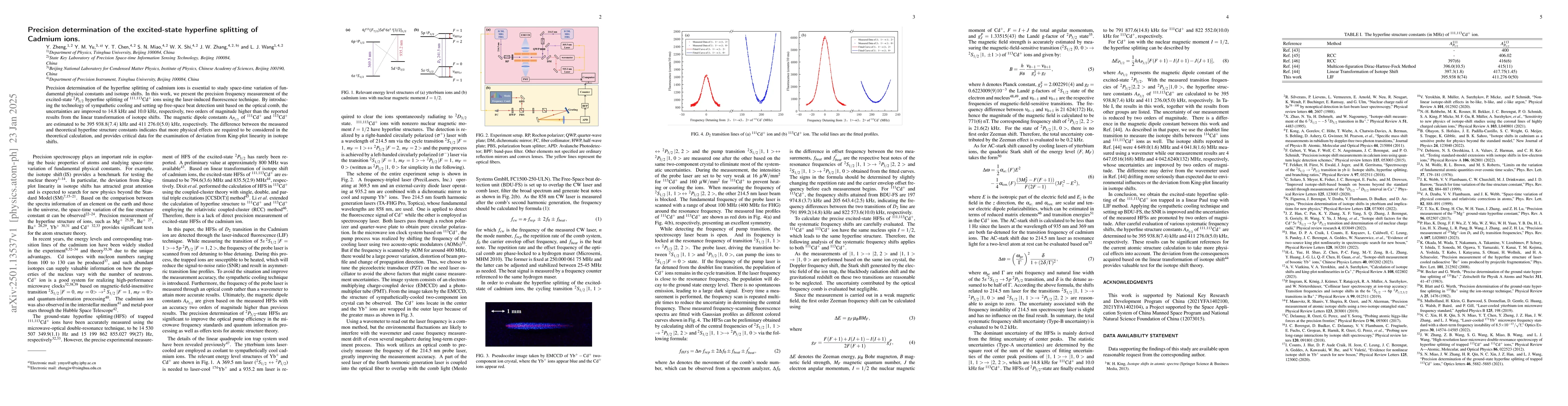 Thumbnail for Precision determination of the excited-state hyperfine splitting of
  Cadmium ions