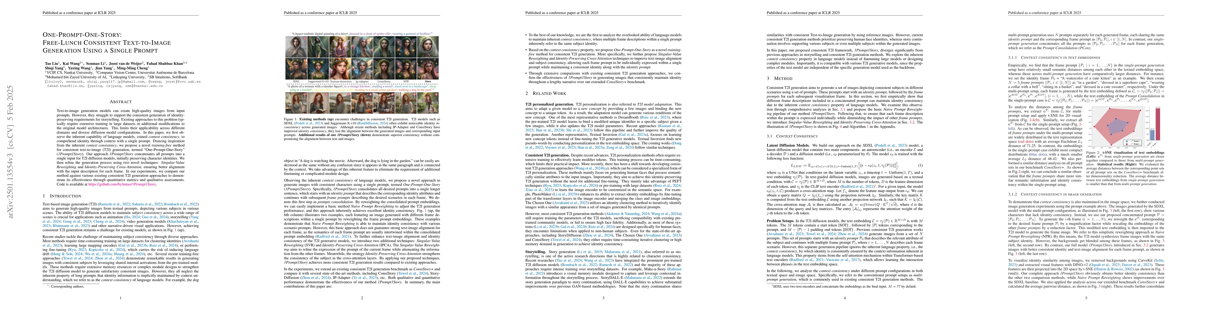 Thumbnail for One-Prompt-One-Story: Free-Lunch Consistent Text-to-Image Generation
  Using a Single Prompt