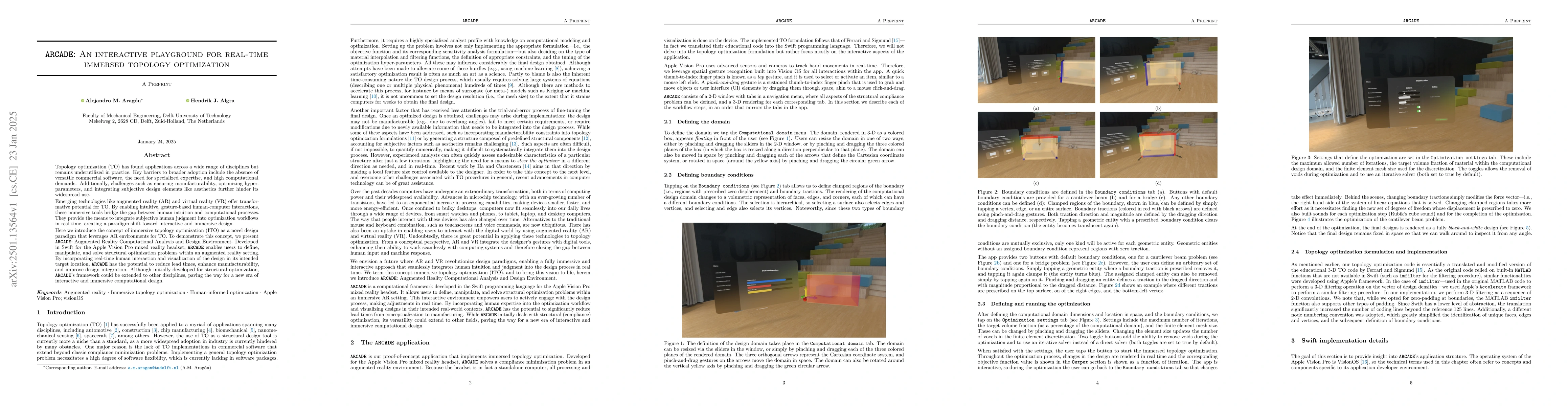 Thumbnail for ARCADE: An interactive playground for real-time immersed topology
  optimization