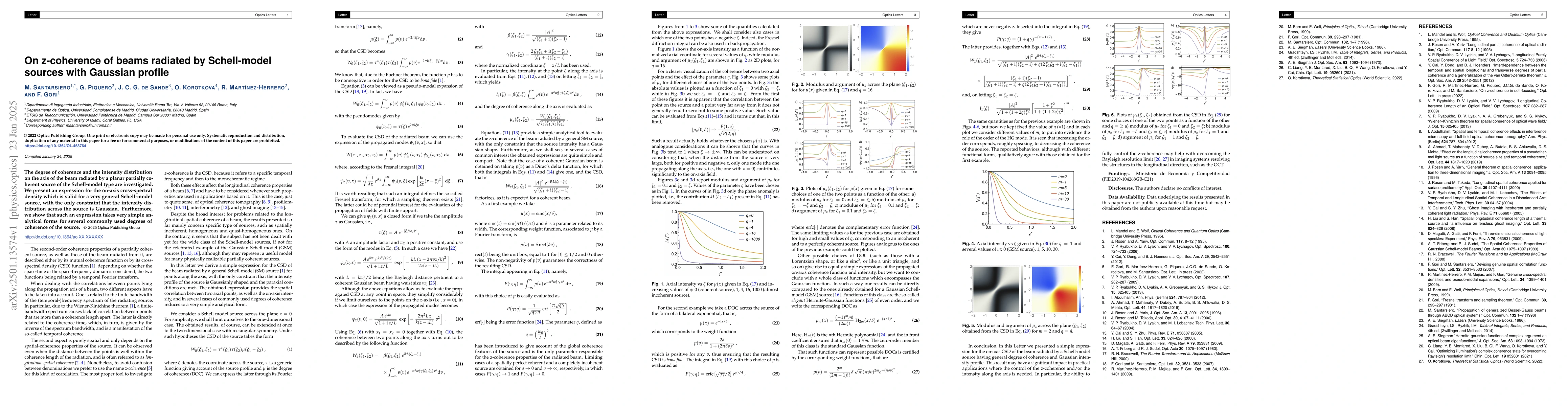 Thumbnail for On z-coherence of beams radiated by Schell-model sources with Gaussian
  profile