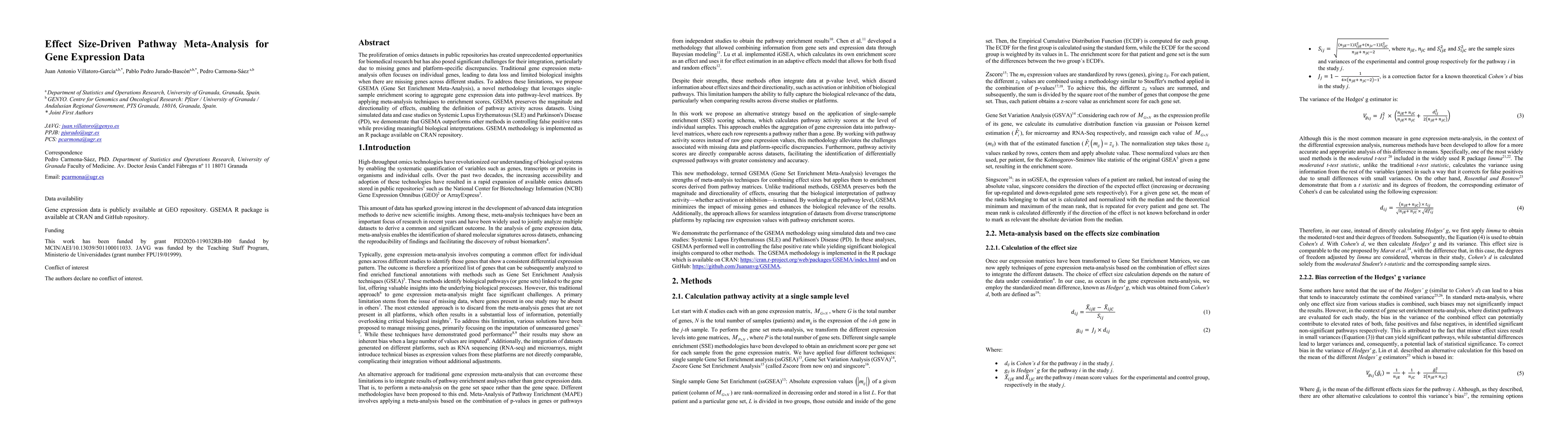 Thumbnail for Effect Size-Driven Pathway Meta-Analysis for Gene Expression Data