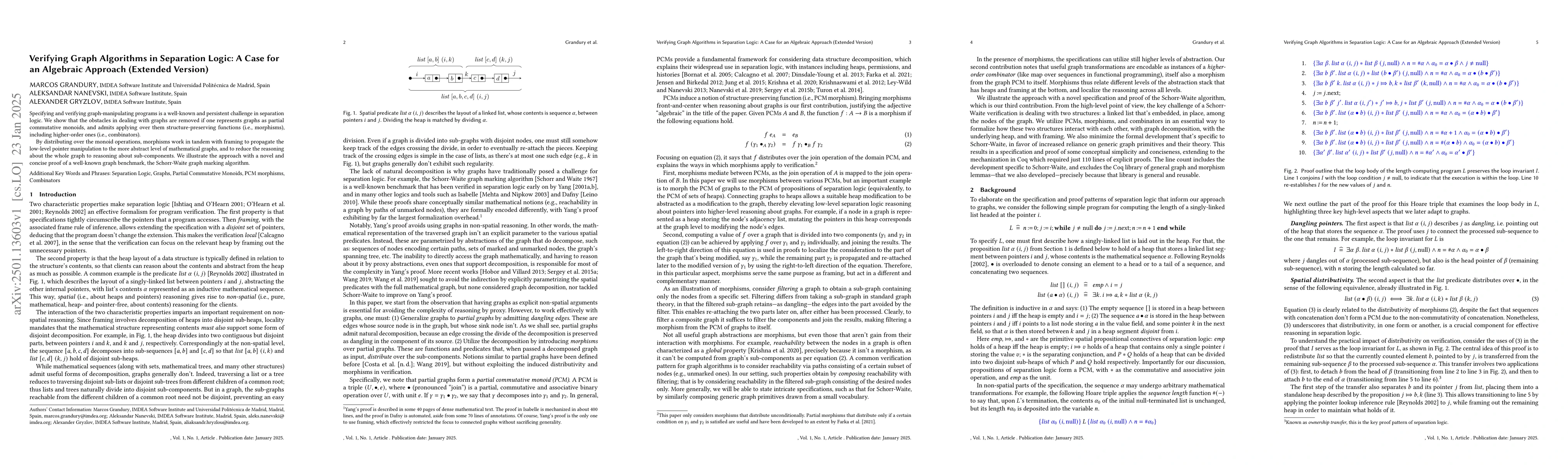 Thumbnail for Verifying Graph Algorithms in Separation Logic: A Case for an Algebraic
  Approach (Extended Version)