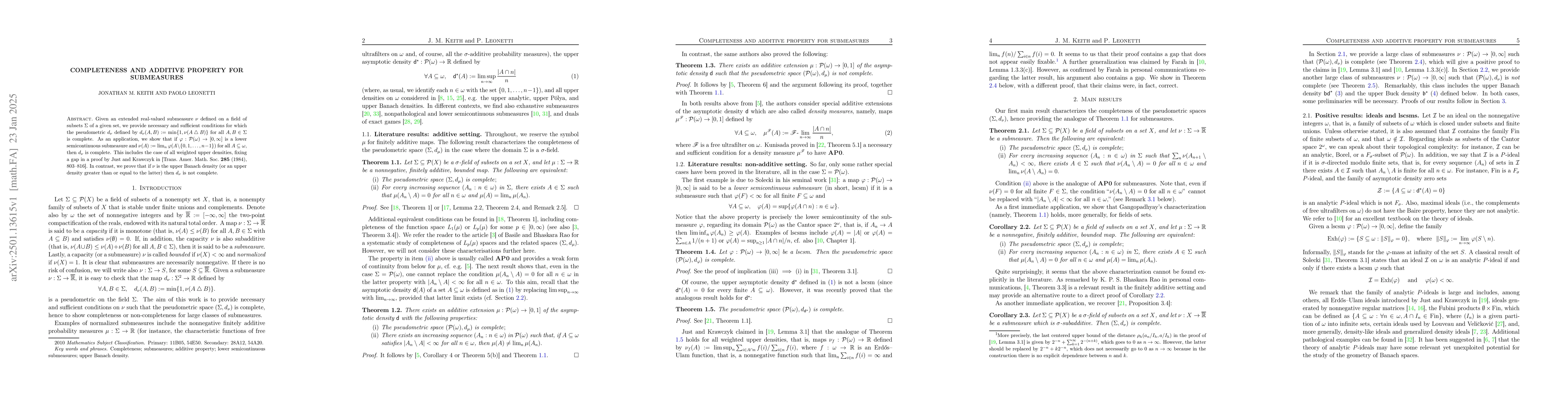 Thumbnail for Completeness and additive property for submeasures