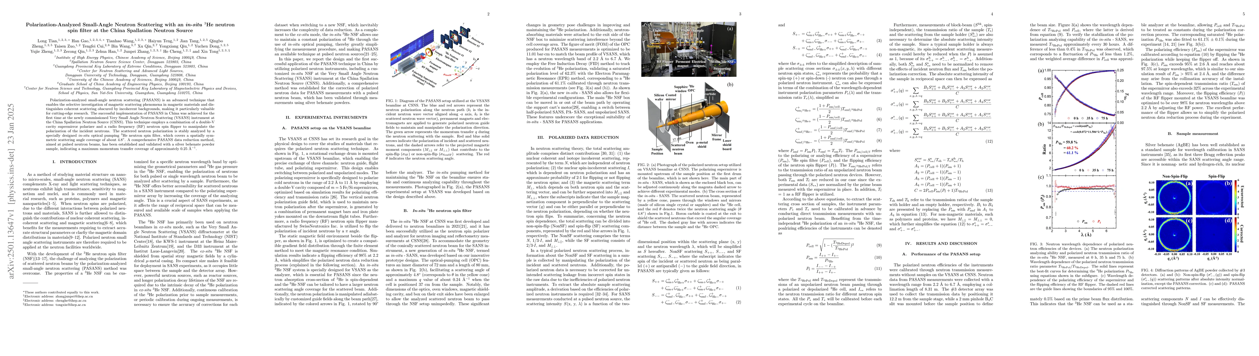 Thumbnail for Polarization-Analyzed Small-Angle Neutron Scattering with an
  $\textit{in-situ}$ $^{3}$He neutron spin filter at the China Spallation
  Neutron Source