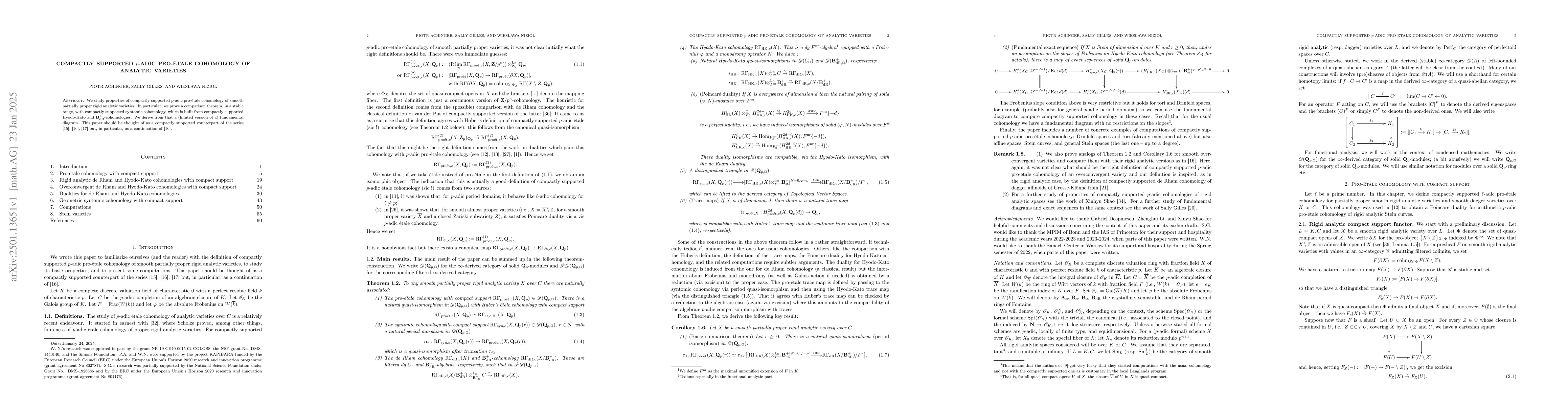 Thumbnail for Compactly supported $p$-adic pro-ĂŠtale cohomology of analytic
  varieties