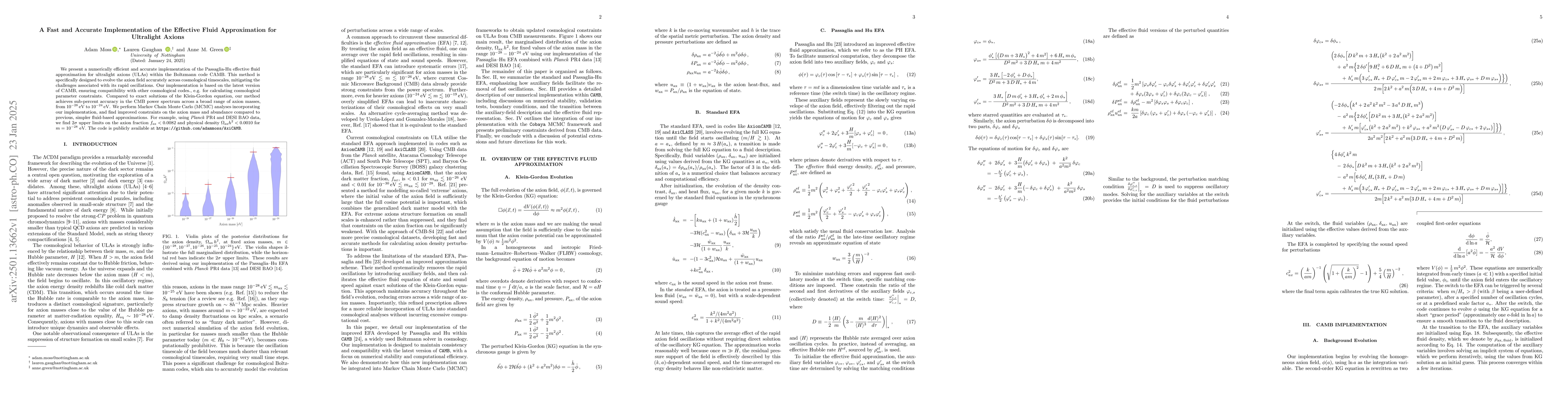 Thumbnail for A Fast and Accurate Implementation of the Effective Fluid Approximation
  for Ultralight Axions