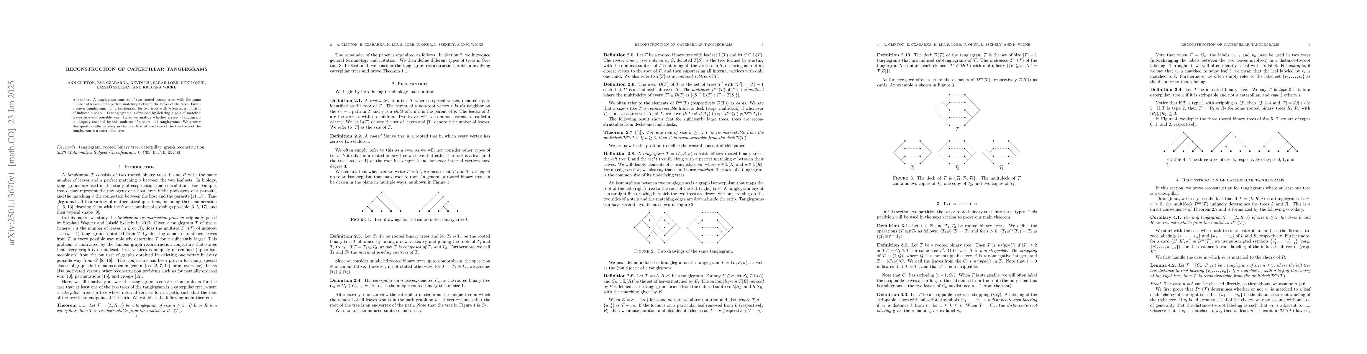 Thumbnail for Reconstruction of caterpillar tanglegrams