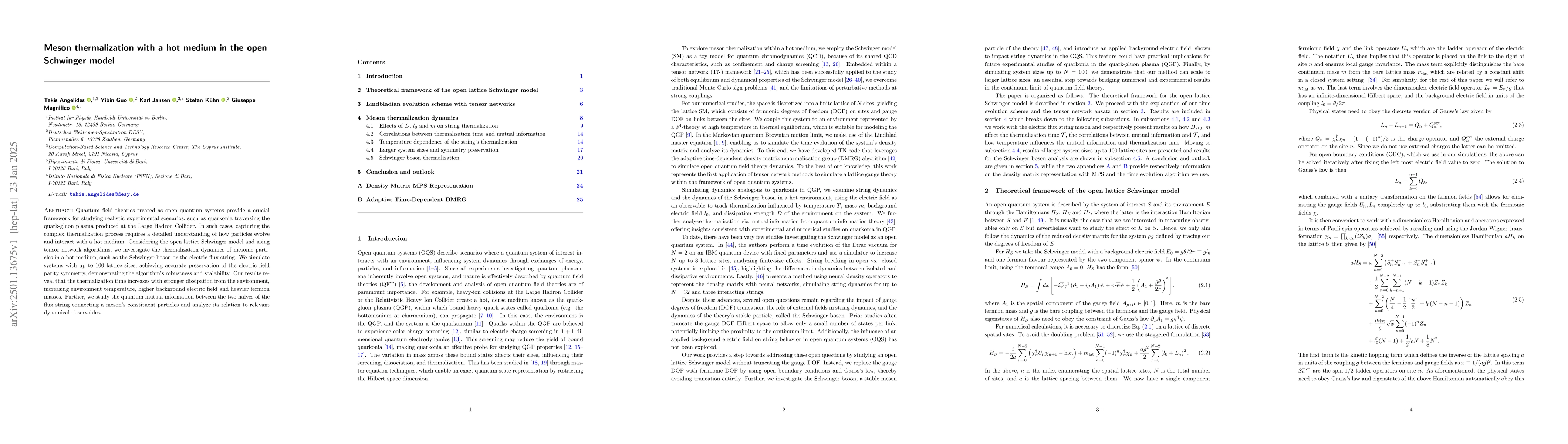 Thumbnail for Meson thermalization with a hot medium in the open Schwinger model