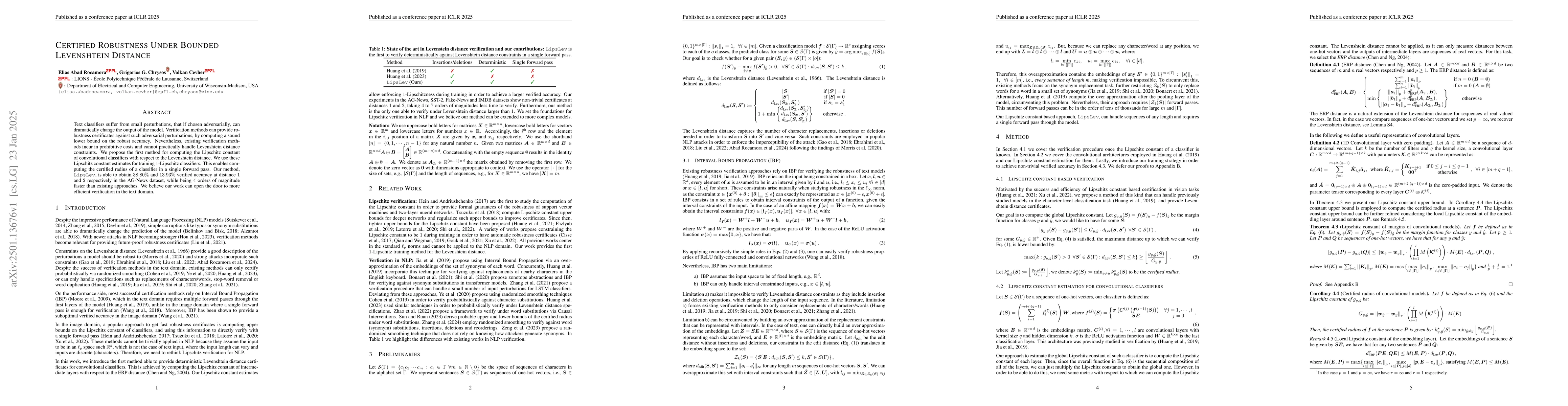 Thumbnail for Certified Robustness Under Bounded Levenshtein Distance