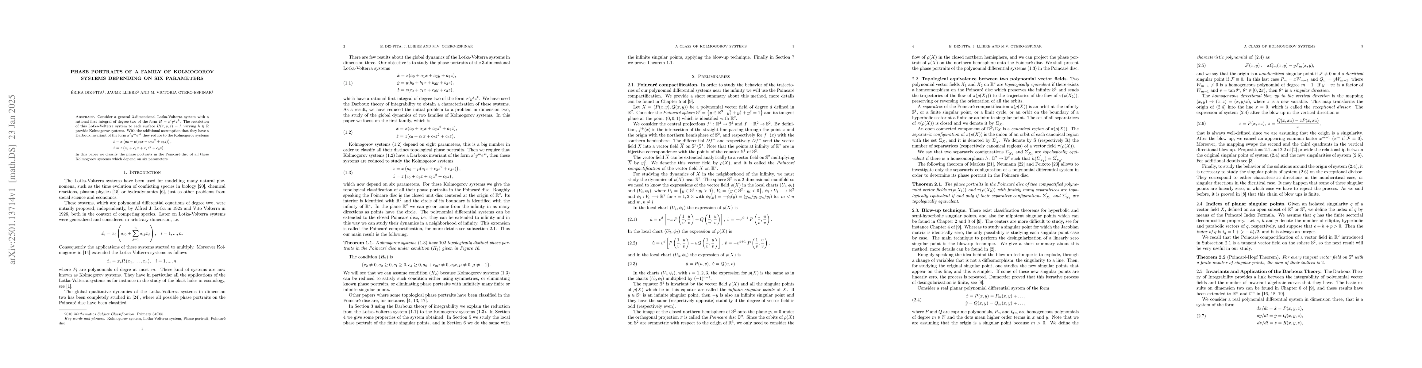 Thumbnail for Phase portraits of a family of Kolmogorov systems depending on six
  parameters