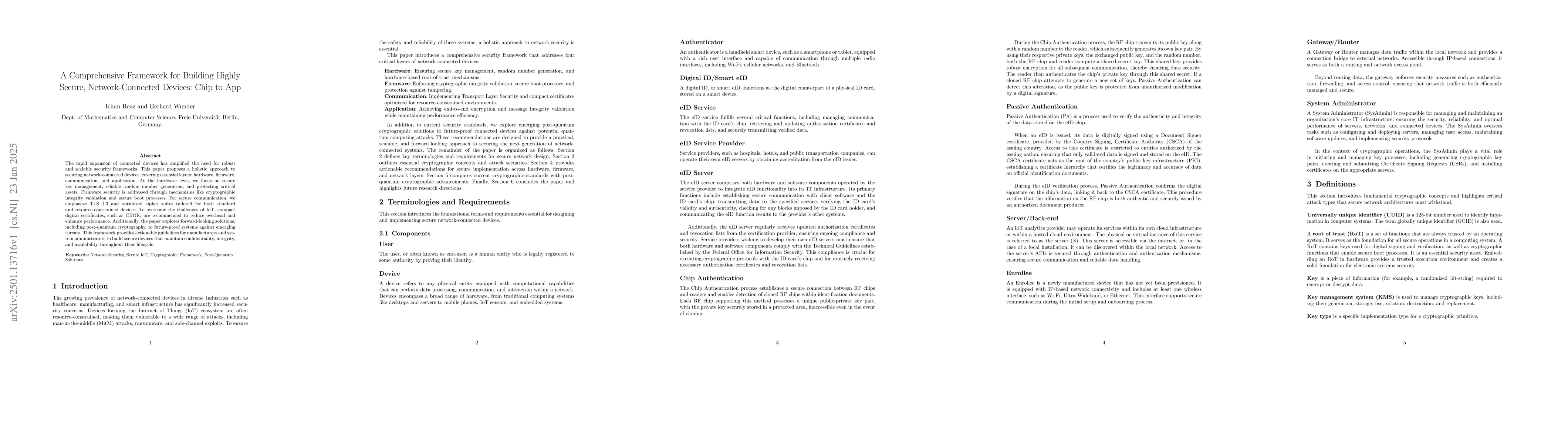 Thumbnail for A Comprehensive Framework for Building Highly Secure, Network-Connected
  Devices: Chip to App