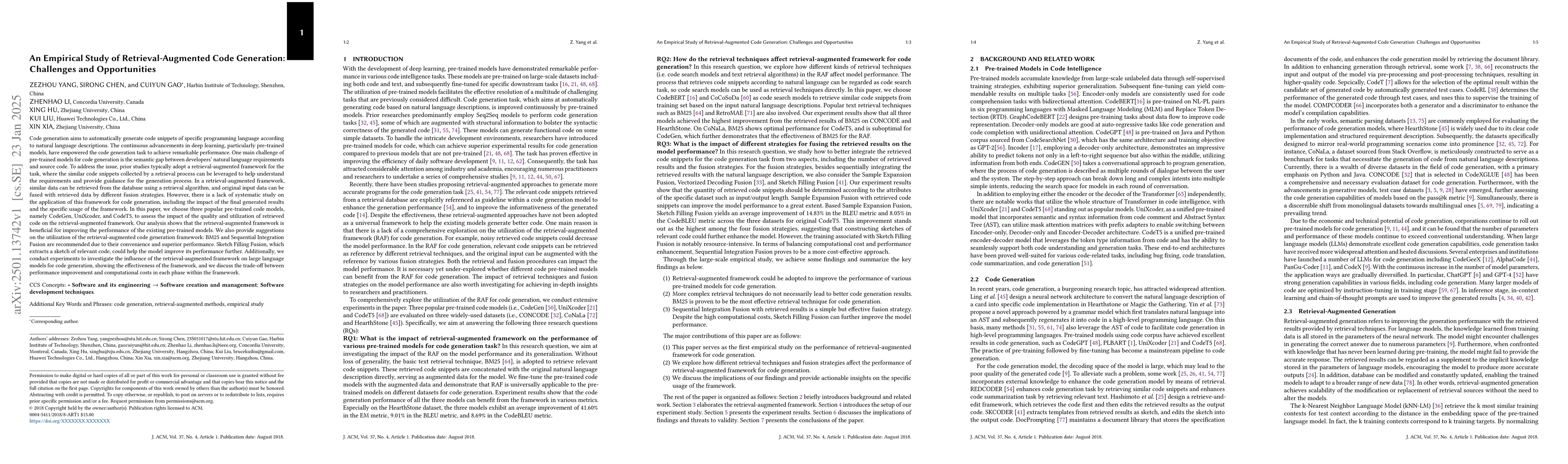 Thumbnail for An Empirical Study of Retrieval-Augmented Code Generation: Challenges
  and Opportunities