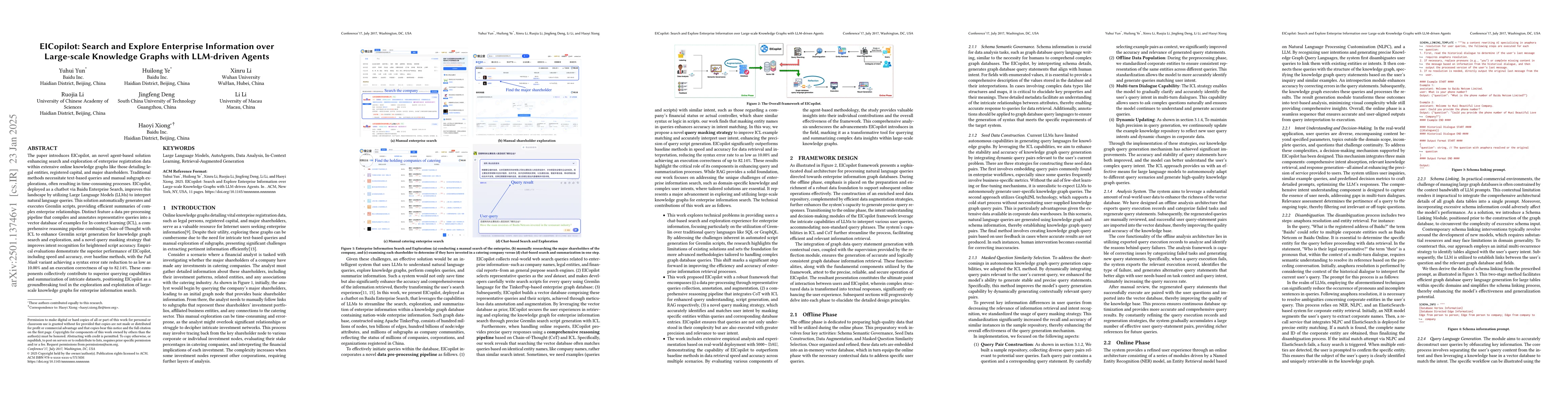 Thumbnail for EICopilot: Search and Explore Enterprise Information over Large-scale
  Knowledge Graphs with LLM-driven Agents