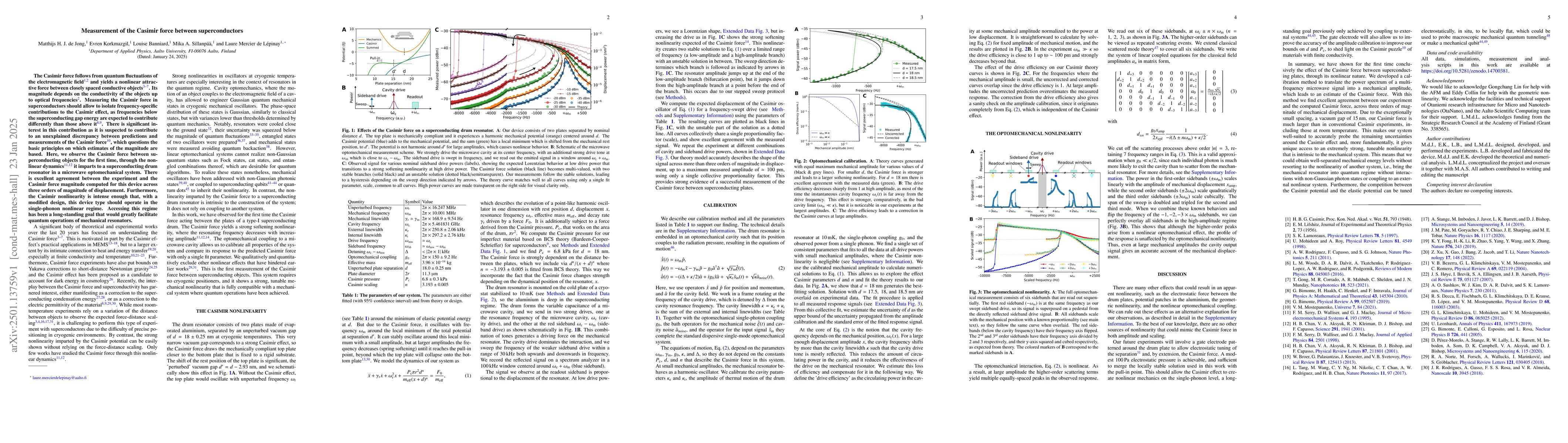 Thumbnail for Measurement of the Casimir force between superconductors