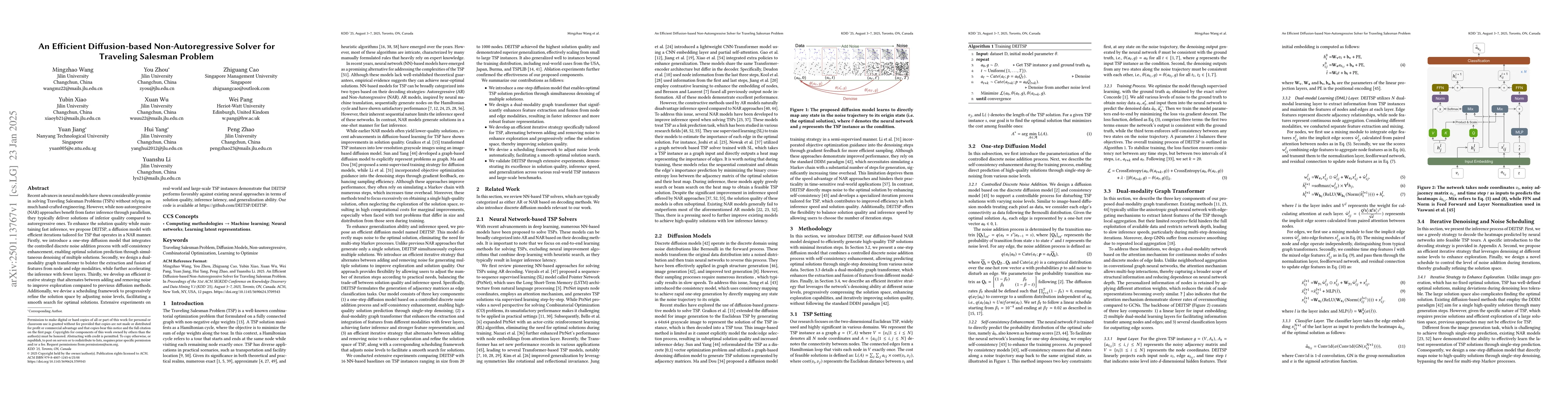 Thumbnail for An Efficient Diffusion-based Non-Autoregressive Solver for Traveling
  Salesman Problem