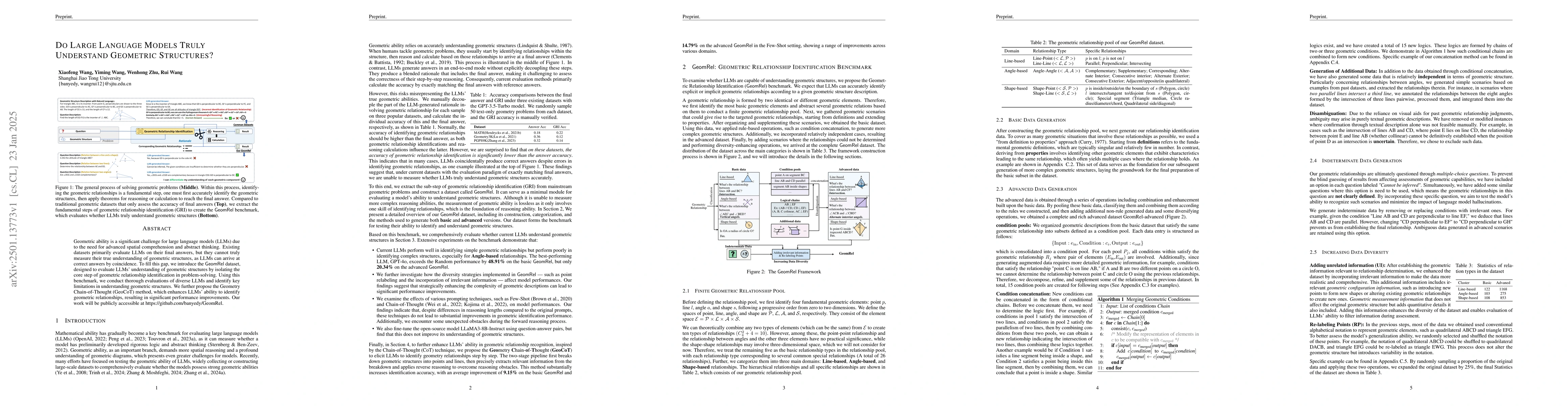 Thumbnail for Do Large Language Models Truly Understand Geometric Structures?
