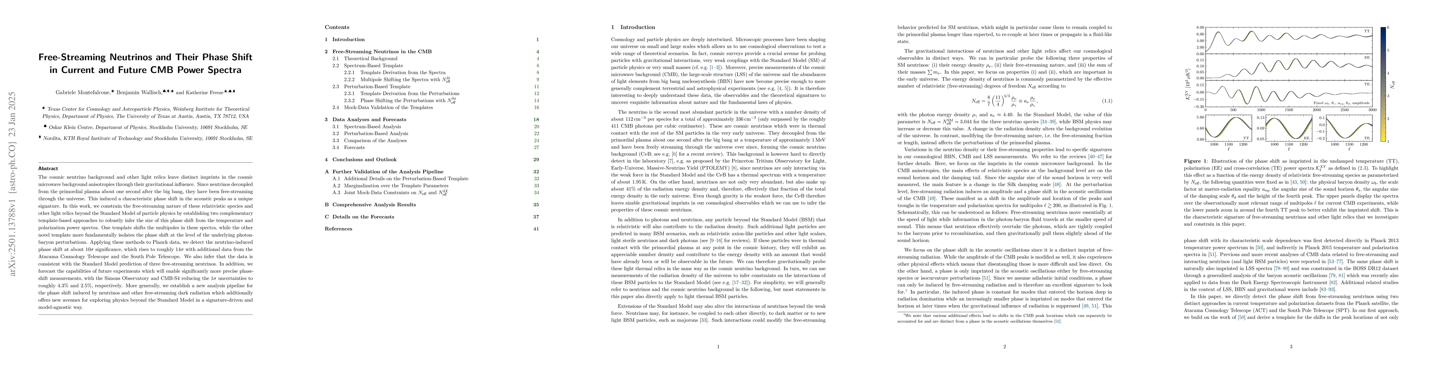 Thumbnail for Free-Streaming Neutrinos and Their Phase Shift in Current and Future CMB
  Power Spectra