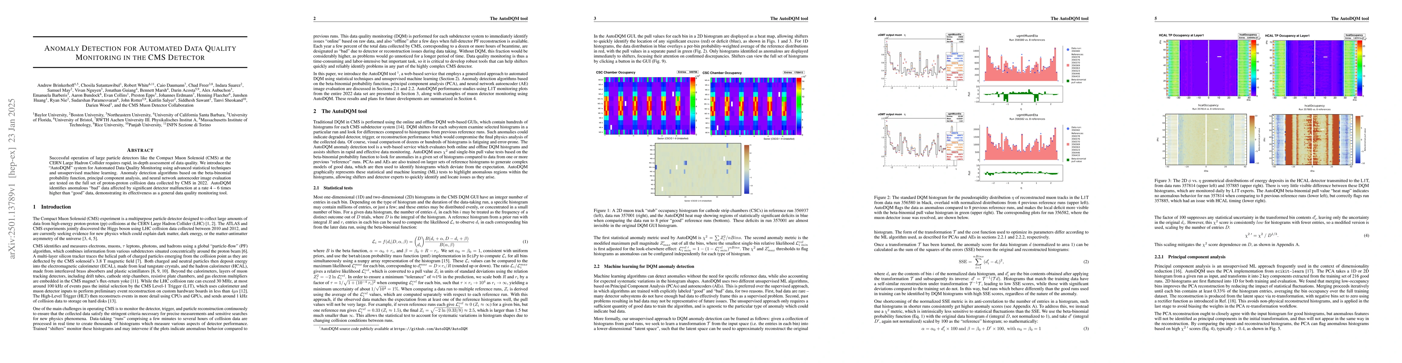 Thumbnail for Anomaly Detection for Automated Data Quality Monitoring in the CMS
  Detector