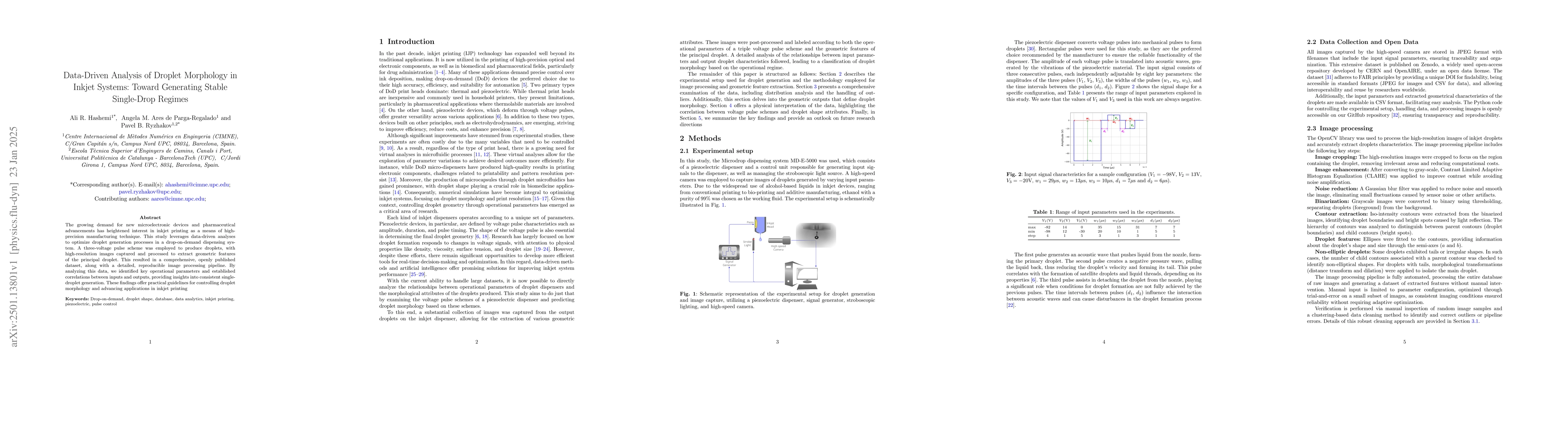 Thumbnail for Data-Driven Analysis of Droplet Morphology in Inkjet Systems: Toward
  Generating Stable Single-Drop Regimes