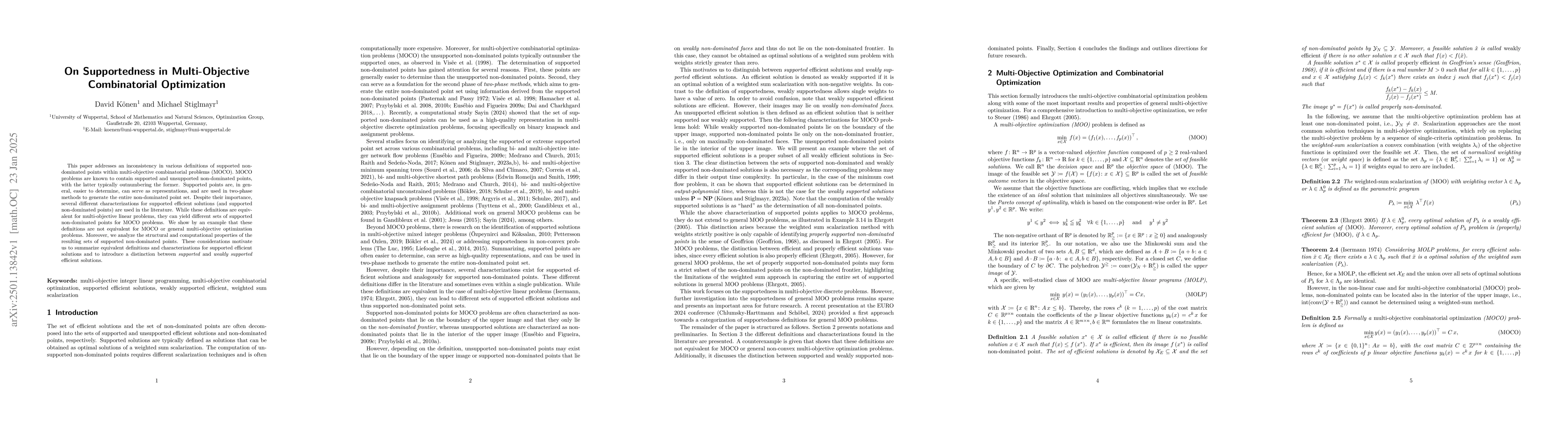 Thumbnail for On Supportedness in Multi-Objective Combinatorial Optimization