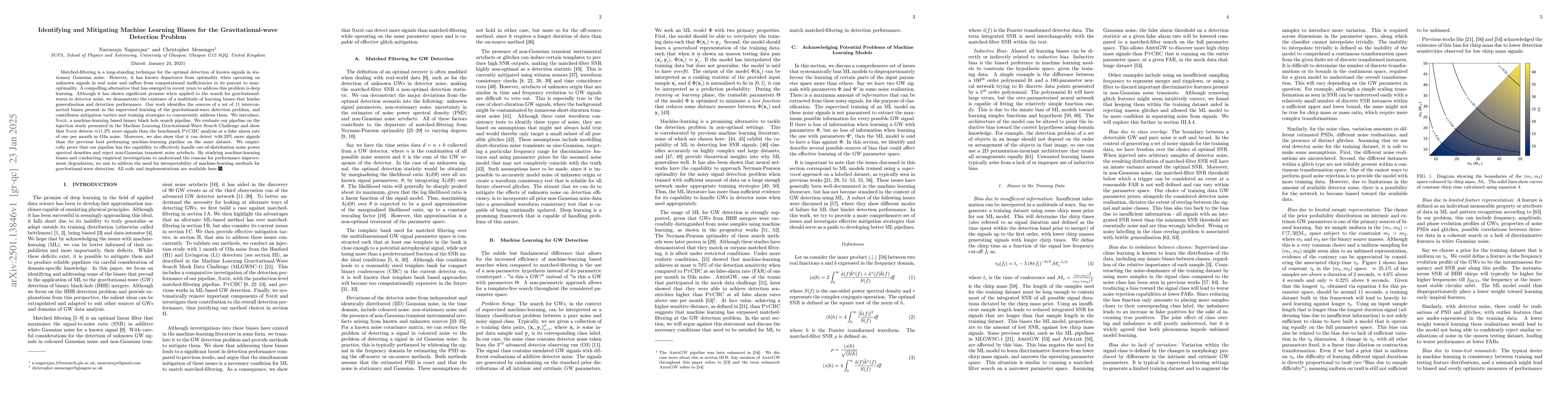 Thumbnail for Identifying and Mitigating Machine Learning Biases for the
  Gravitational-wave Detection Problem