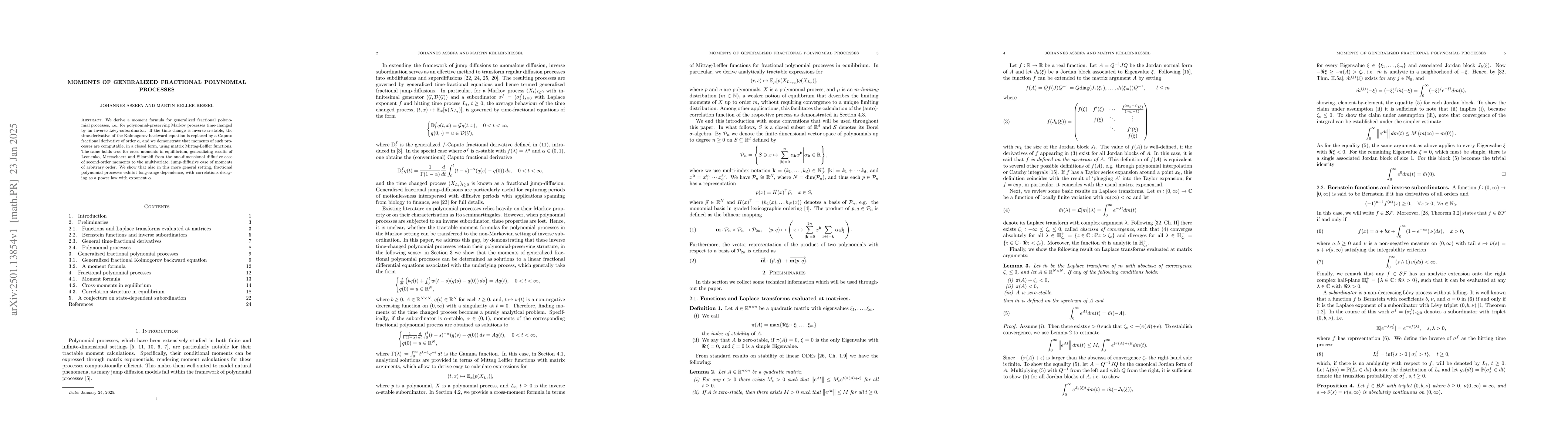 Thumbnail for Moments of generalized fractional polynomial processes