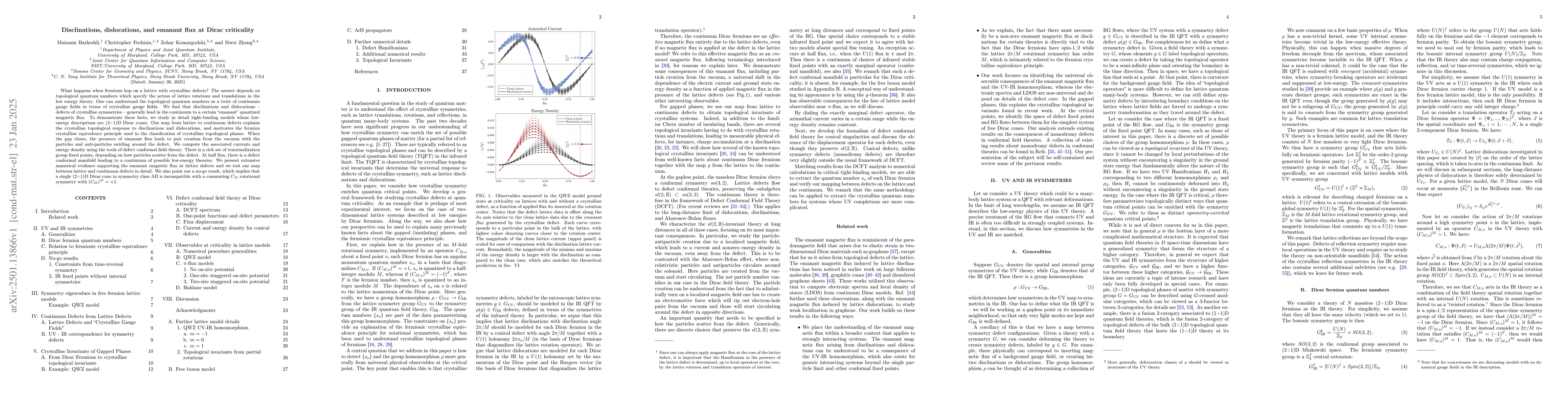 Thumbnail for Disclinations, dislocations, and emanant flux at Dirac criticality