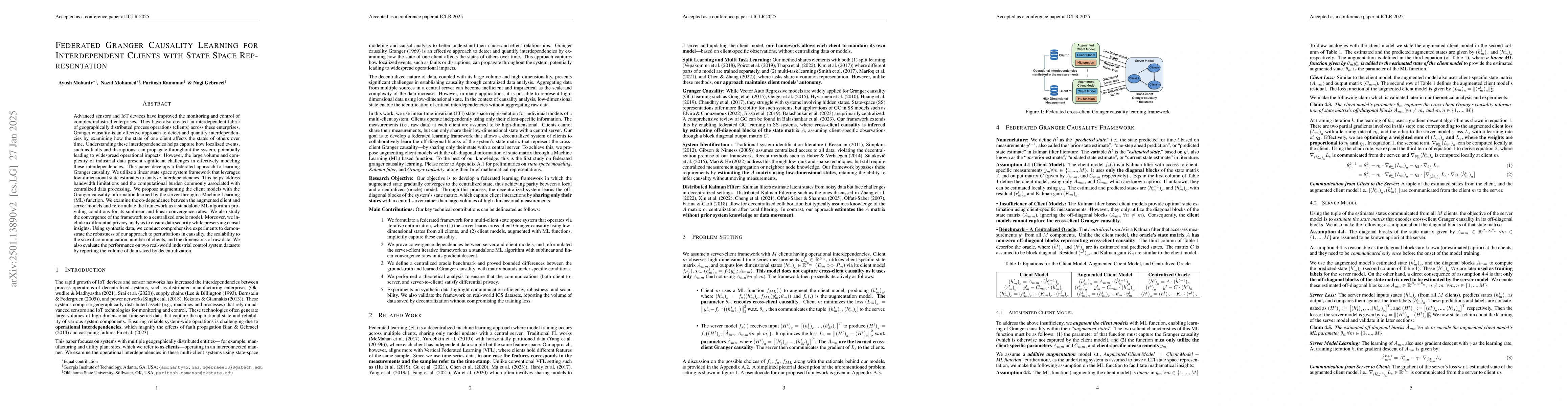 Thumbnail for Federated Granger Causality Learning for Interdependent Clients with
  State Space Representation