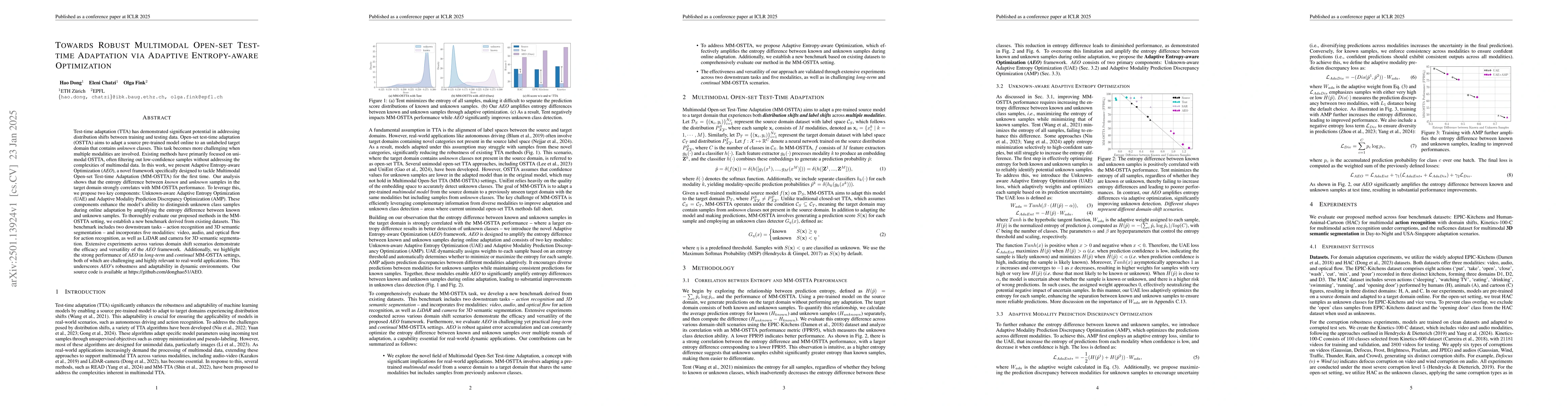 Thumbnail for Towards Robust Multimodal Open-set Test-time Adaptation via Adaptive
  Entropy-aware Optimization
