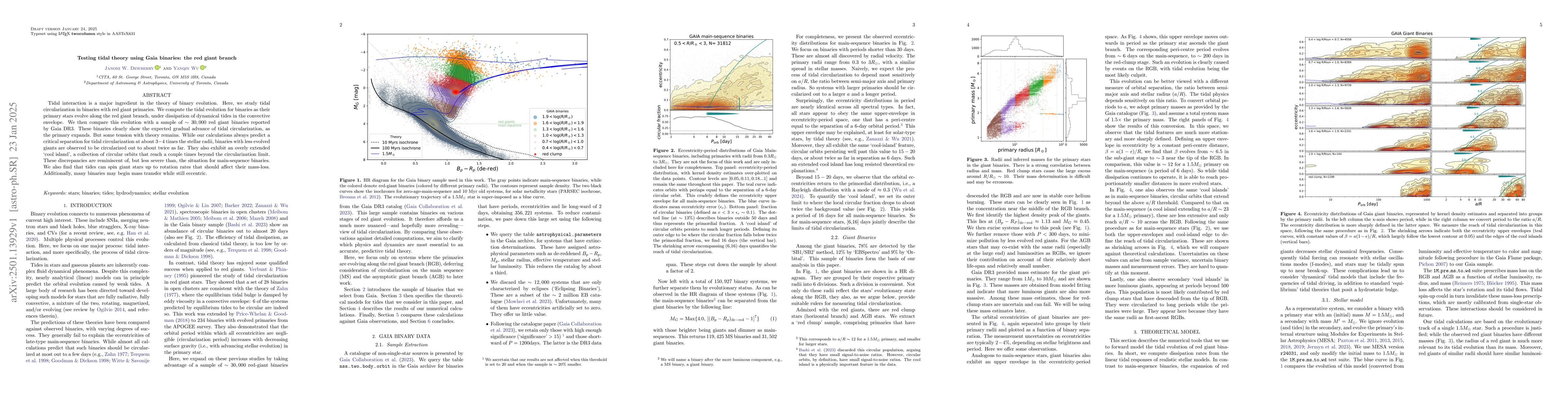 Thumbnail for Testing tidal theory using Gaia binaries: the red giant branch