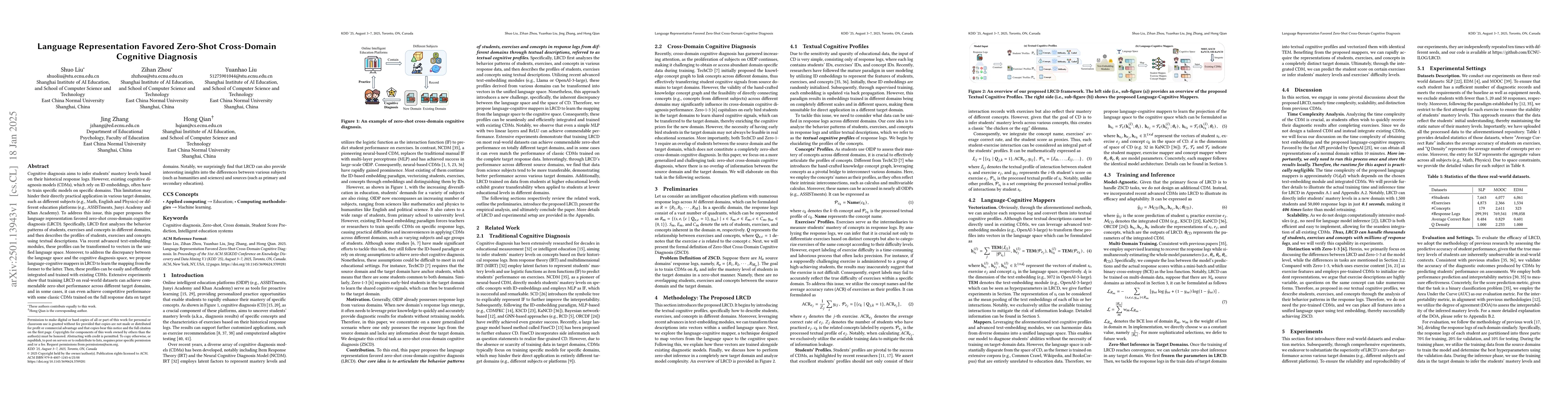 Thumbnail for Language Representation Favored Zero-Shot Cross-Domain Cognitive
  Diagnosis