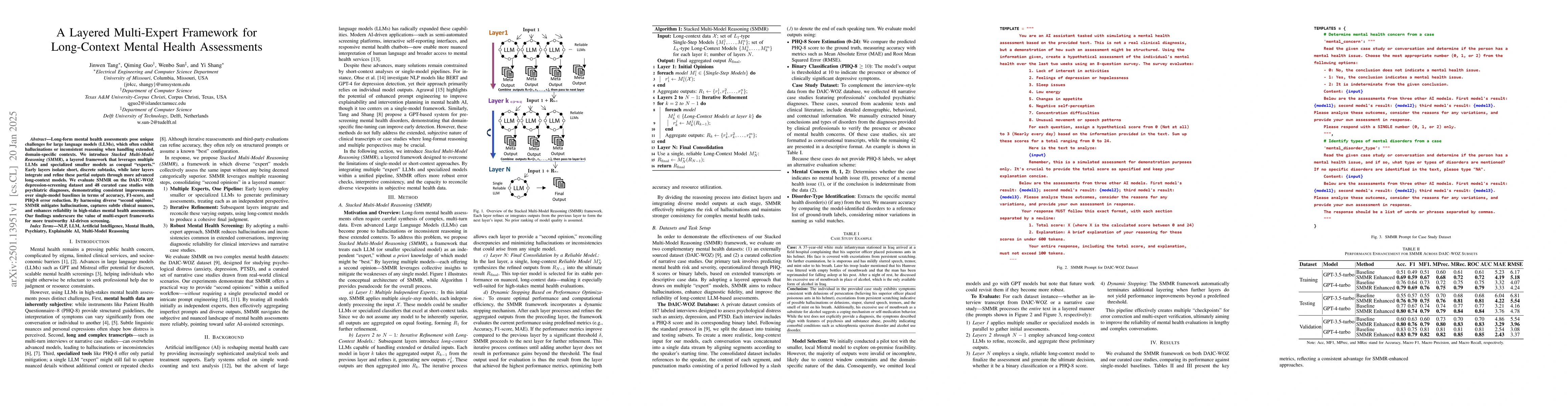 Thumbnail for A Layered Multi-Expert Framework for Long-Context Mental Health
  Assessments